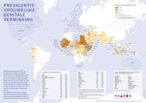 Wereldkaart met prevalentie