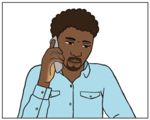 Man telefoneert