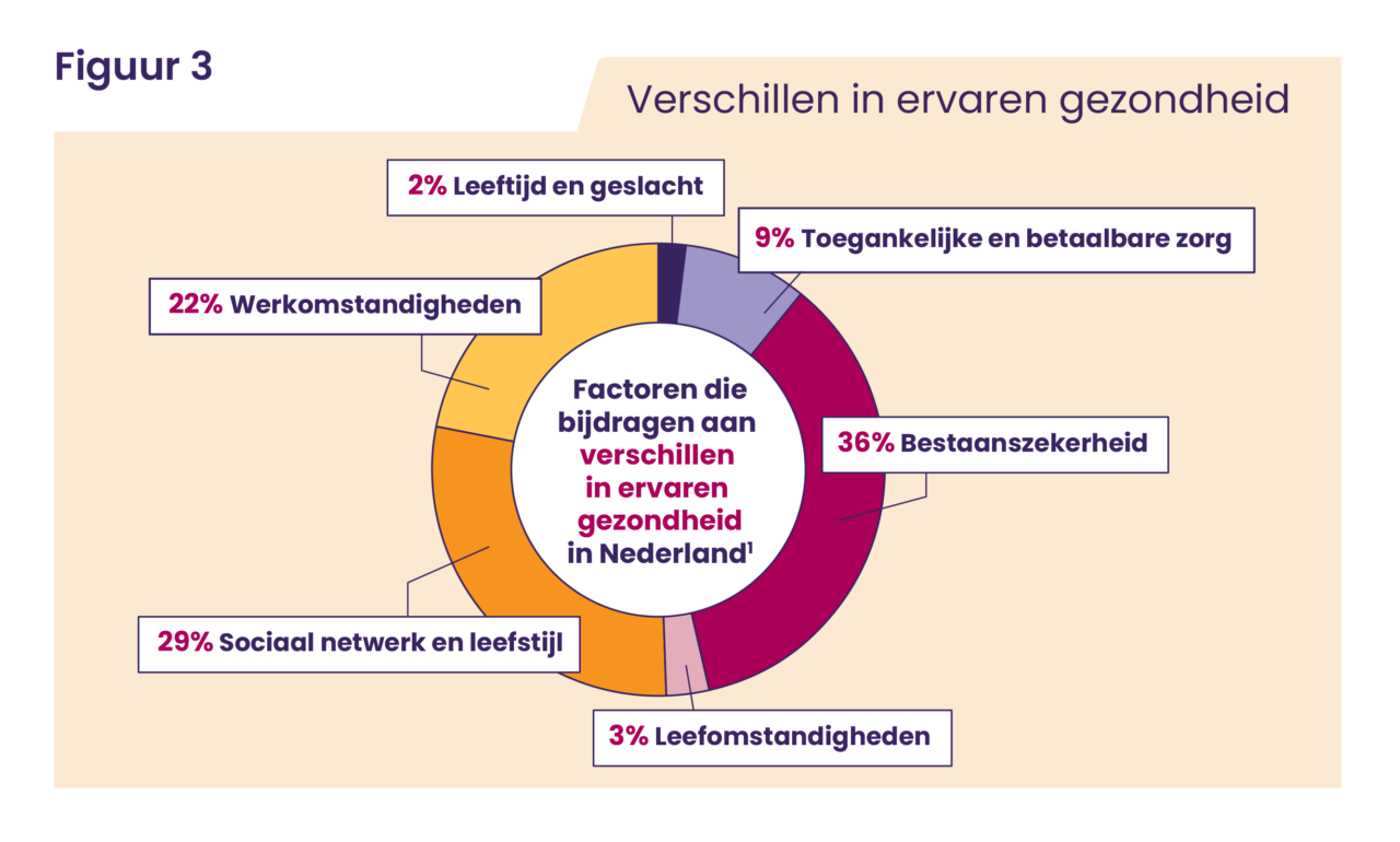 2026-02 Graphics SEGV_3_voor website_Cirkeldiagram verschillen in ervaren gezondheid